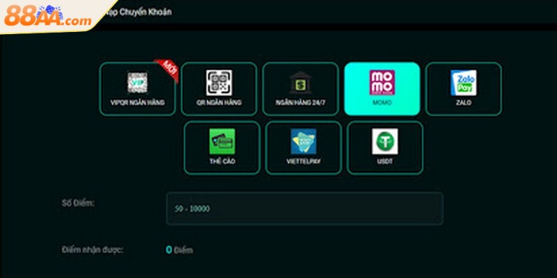 Nạp tiền 88aa - Nhanh chóng, chính xác qua nhiều phương thức 3 Thực hiện nạp tiền 88aa nhanh chóng an toàn qua nhiều phương thức tiện lợi